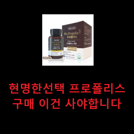 현명한선택 프로폴리스 구매 이건 사야합니다