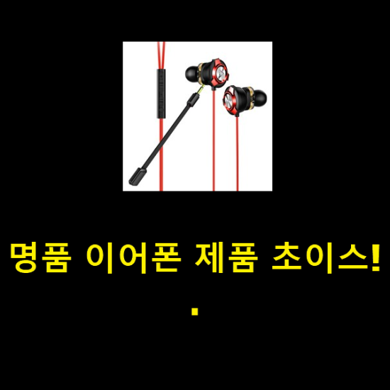  명품 이어폰 제품 초이스!.
