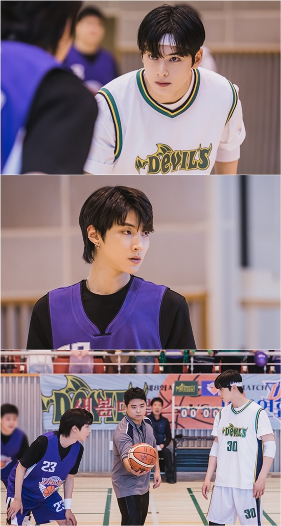  '여신강림' 차은우VS황인엽, 본격 얼굴로 하는 '비주얼 농구 대결' 포착 [포인트:신]