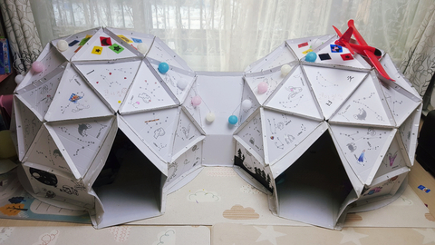 [종이로 만드는 집] ANBOX 키즈스페이스 놀이텐트 돔 모양 특별한 집콕놀이
