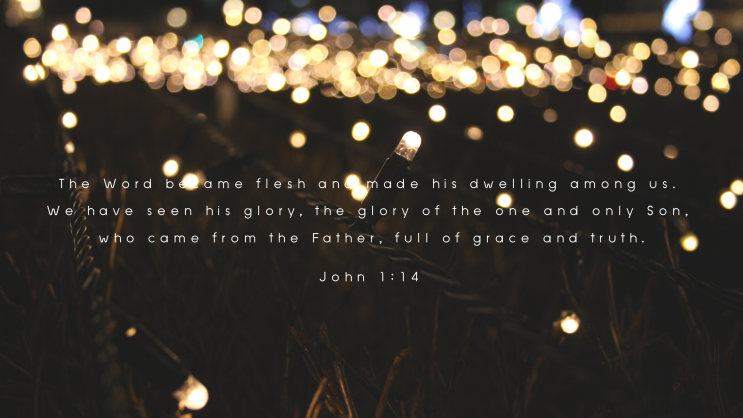  [크리스마스 이브 기념] 바이블 성경 영어 구절 John 1:14 요한복음 1장 14절 "The Word became flesh (말씀이 육신이 되어~)" 컴퓨터 바탕화면