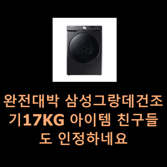  완전대박 삼성그랑데건조기17KG 아이템 친구들도 인정하네요