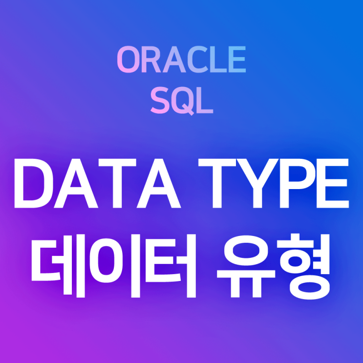[오라클/SQL] 데이터 타입 : 종류와 설명, 예시 (CHAR, VARCHAR2, NUMBER, DATE, CLOB, BLOG, RAW, LONG RAW, BFILE 등)