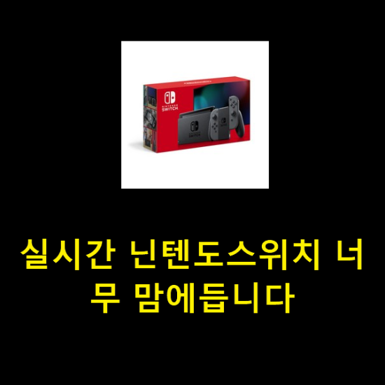  실시간 닌텐도스위치 너무 맘에듭니다