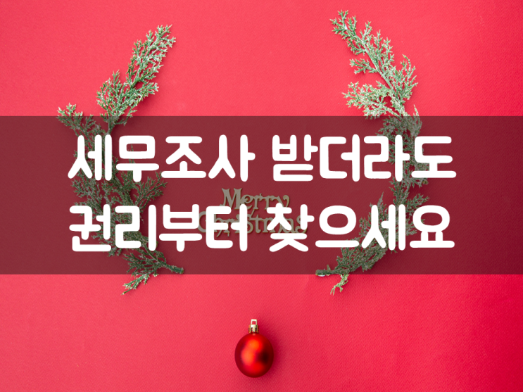 세무조사 받더라도 권리부터 찾으세요