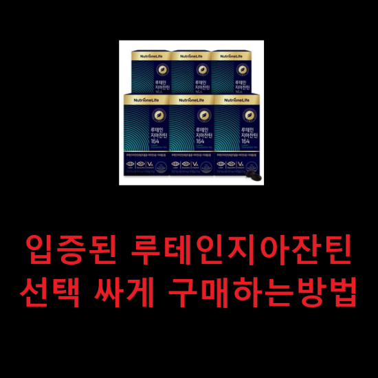 입증된 루테인지아잔틴 선택 싸게 구매하는방법