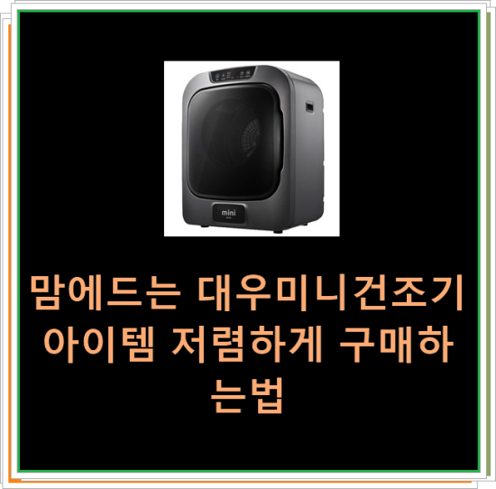  맘에드는 대우미니건조기 아이템 저렴하게 구매하는법