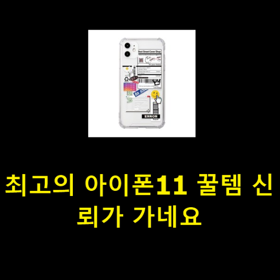  최고의 아이폰11 꿀템 신뢰가 가네요