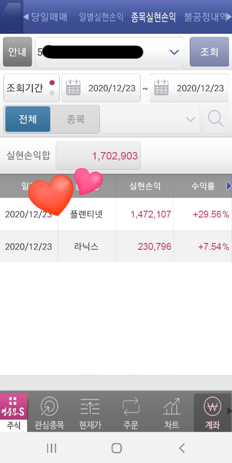  [주식 기록] 크리스마스 선물로 플랜티넷 수익  +29%