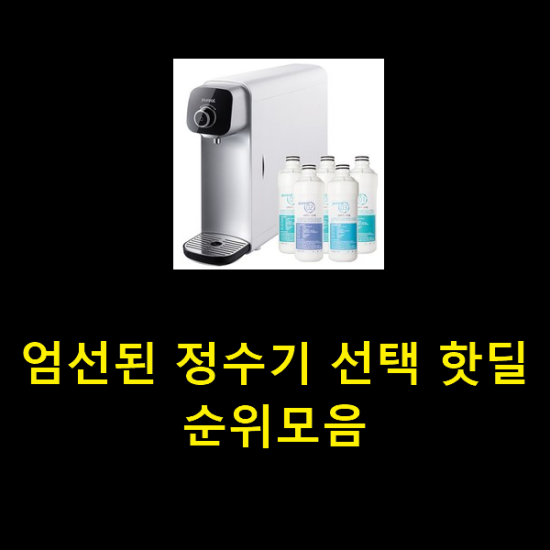  엄선된 정수기 선택 핫딜순위모음