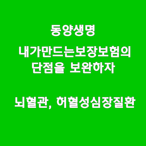  수호천사 내가만드는보장보험의 단점_뇌혈관,허혈심장질환진단특약등 심뇌혈관을 보완해보자