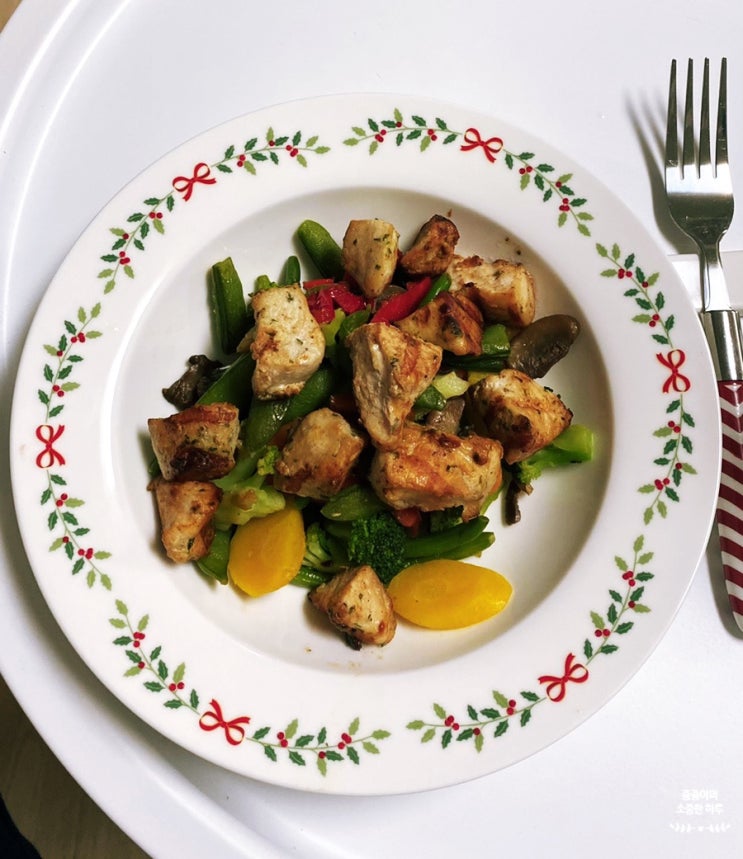 간단 다이어트 식단, 코스트코 냉동야채믹스와 하림 큐브갈릭 닭가슴살