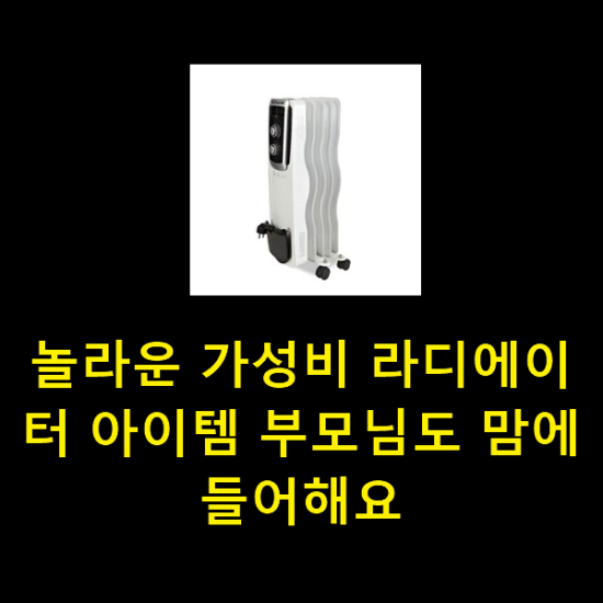  놀라운 가성비 라디에이터 아이템 부모님도 맘에 들어해요