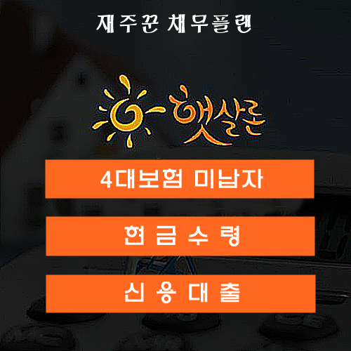 4대보험료 미납, 현금수령시 대체서류로 신용대출 햇살론 모두 가능합니다