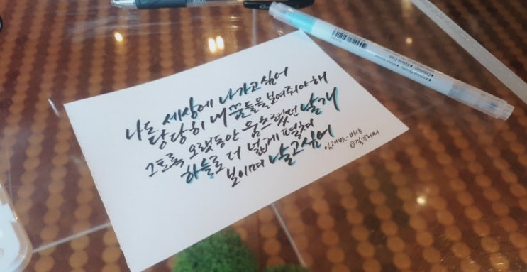  [캘리그라피] 움츠렸던 날개! 이제는 꿈을 향해 달려가봐요!