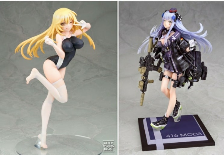 팻 컴퍼니 소녀전선 HK416 MOD3 중상ver.& 알터 어떤 과학의 초전자포T 쇼쿠호 미사키 수영복ver. 피규어 발매 정보