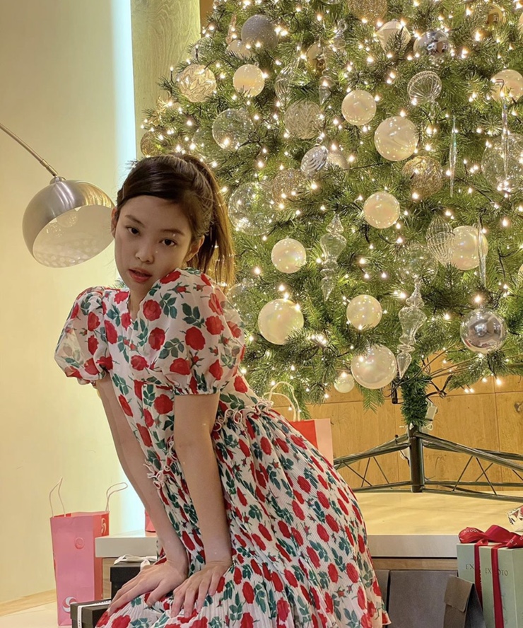  제니 크리스마스 원피스 : 인스타그램 속 장미원피스 브랜드 정보(가니 원피스)Ganni dress