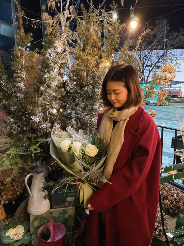  천호역 로데오거리 꽃집 이수연플라워 샵, 크리스마스 기념 여친 올포유 장미 꽃다발
