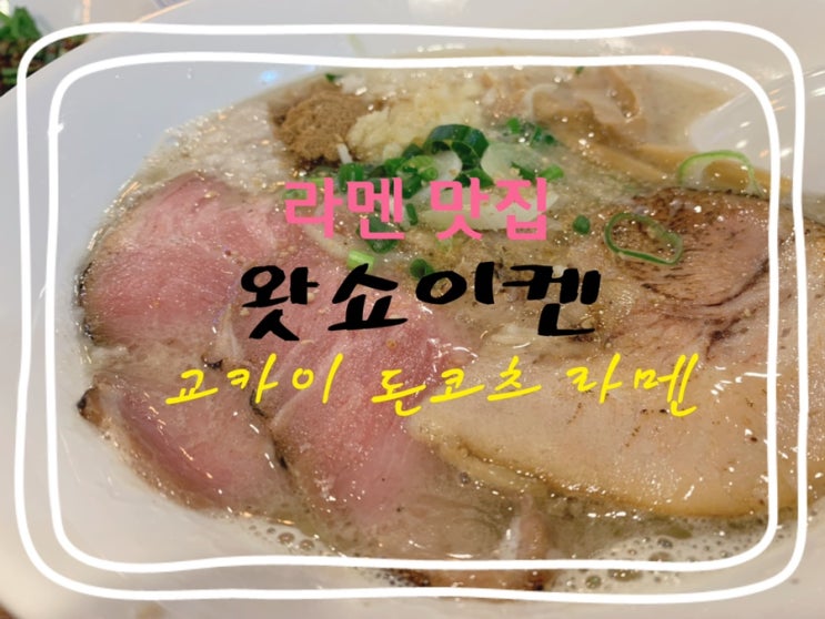  [맛집 소개] 돈고츠라멘 맛집 왓쇼이켄의 새로운 도전 "교카이 돈코츠라멘" 이거 정말 존맛탱! (서울 강남 라멘 맛집)
