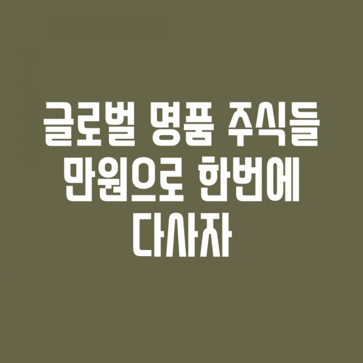  [ETF] 명품 주식 1만원에 사자(feat, 구찌, 벤츠, 루이뷔똥) nh하나로 글로벌럭셔리 etf