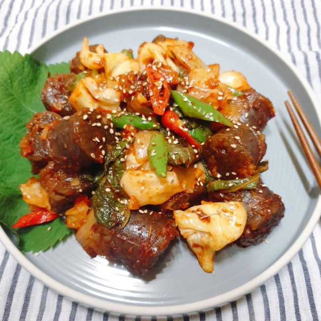  매콤한 순대볶음 만들기