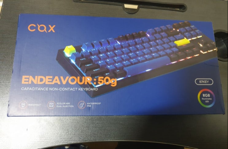  cox콕스 엔데버 덴키리스 무접점 RGB 완전방수 키보드 87키 50g 네이비에디션 사용후기