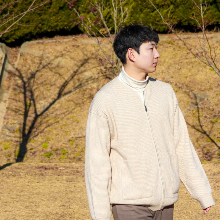  여자가 좋아하는 현루스 남자 하찌니트 집업 가디건 코디