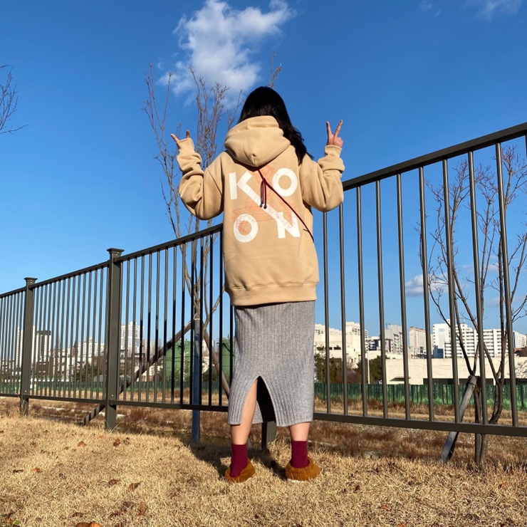  KON 오버핏후드티 ! 레터링 기모 후드티셔츠 따뜻해요