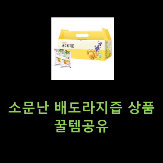 소문난 배도라지즙 상품 꿀템공유 소문난 배도라지즙 상품 꿀템공유