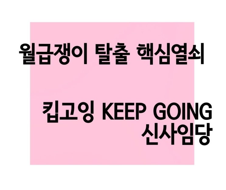  월급쟁이 탈출의 핵심 열쇠가 되는 책 킵고잉