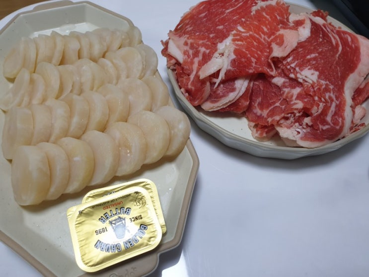  집에서 차돌삼합 즐기기 (차돌+관자+명이나물=JMT)