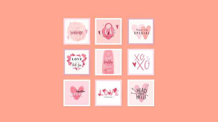  LOVE 9블럭 예쁜 사랑 영문 레터링 컴터 배경 바탕화면