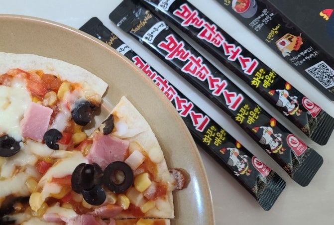 불닭소스 요리 레시피 편의점 스틱불닭소스로 김밥 피자 만들기