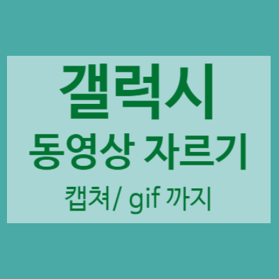 갤럭시 동영상 자르기, 캡처, gif 한번에 완성