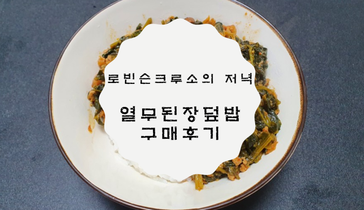 [로빈슨크루소의 저녁] 볶음밥이 생각나는 열무된장 덮밥 소스 / 간단한 한끼식사