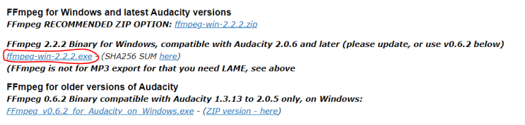  Audacity : 동영상에 있는 오디오 가져오기 FFmpeg