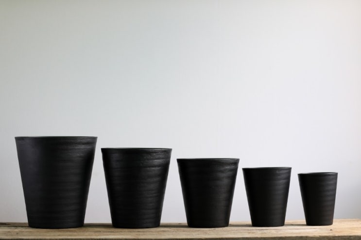  Black Long POT 블랙 롱팟 (검정 플라스틱 화분)
