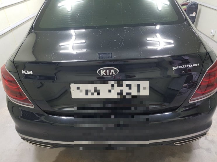  부산 기아 차량 K9 뒷범퍼 부분도색후 광택은 필수