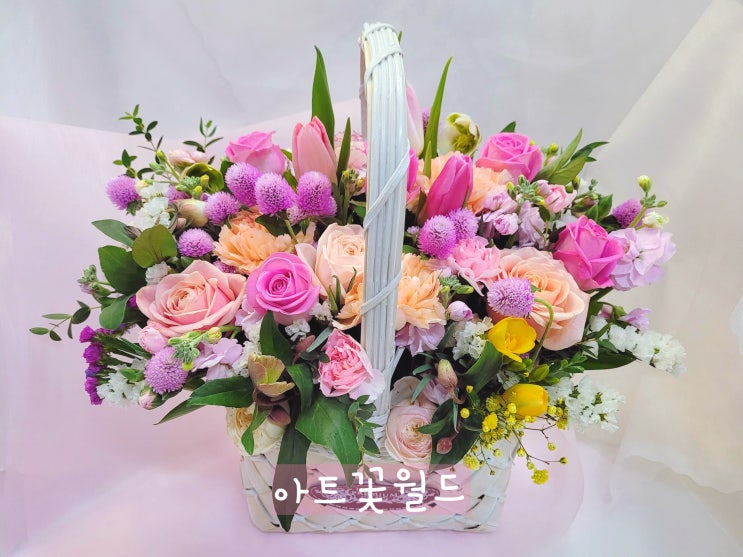  [사상 꽃집/25년 경력 아트꽃월드]핑크톤 꽃바구니로 감사와 사랑을 전해보세요~! 전국 꽃배달 사상 꽃바구니 감전동 꽃집 핑크 장미 꽃바구니 사상 꽃 부산 꽃다발 부산 꽃집