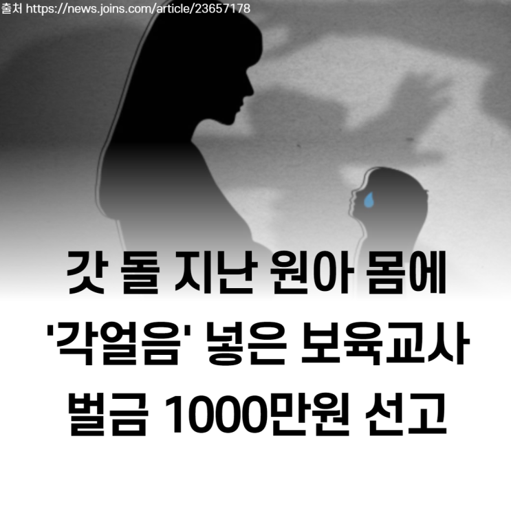 원아 몸에 '각얼음', 아동학대 보육교사 벌금 1000만원 선고 | 보육교사의 자질은? | +아동학대신고의무자