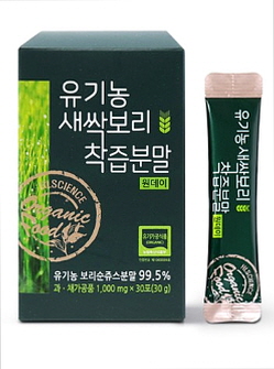 새싹보리 착즙분말 스틱/유기농/