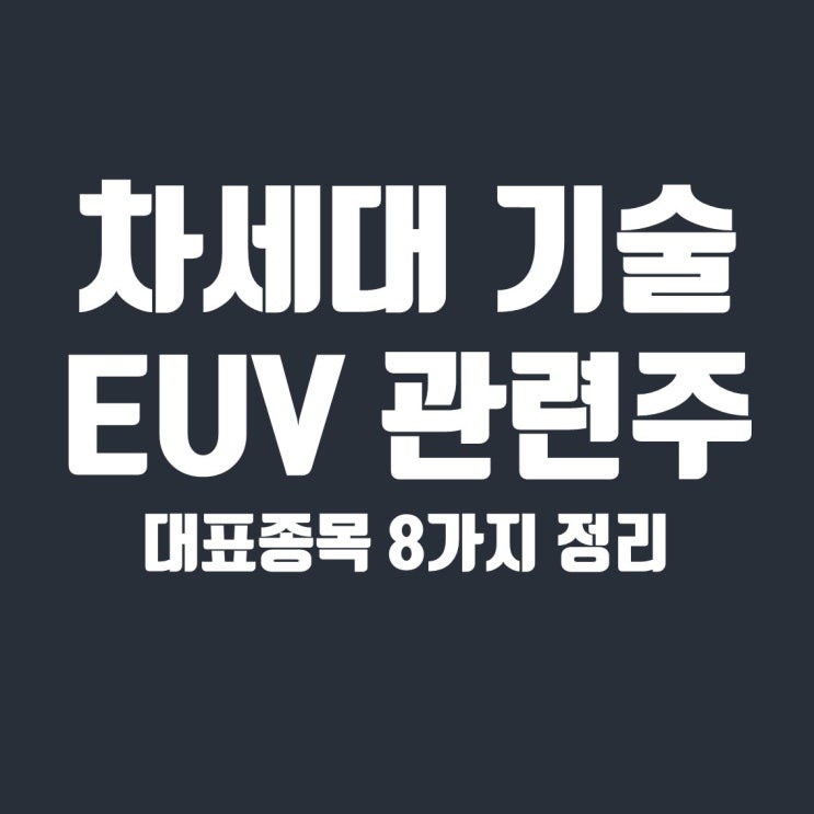  EUV 관련주 8종목 전망 (삼성전자, ASML, TSMC, 에스앤에스텍, 원익IPS, 에프에스티)