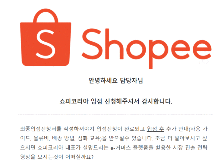  쇼피입점신청에서 승인까지 한큐에 끝냈다