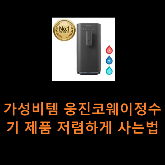 가성비템 웅진코웨이정수기 제품 저렴하게 사는법