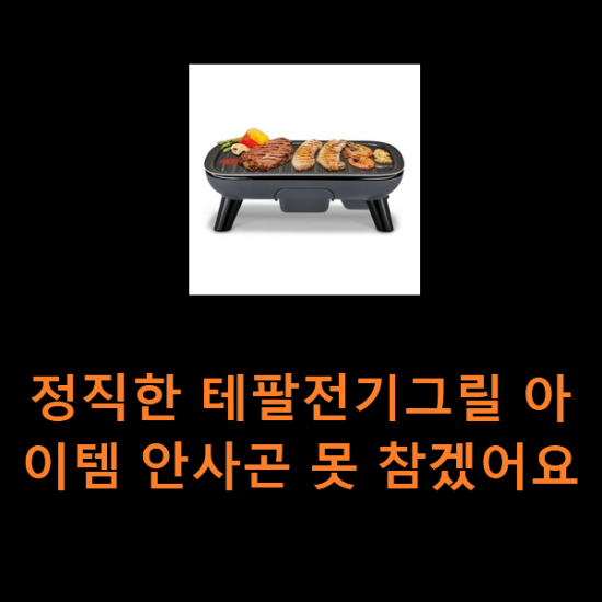 정직한 테팔전기그릴 아이템 안사곤 못 참겠어요