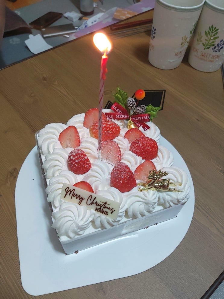  한스케익 딸기 생크림, 사각 가나슈 & 곰돌이 모자 머플러 일체형