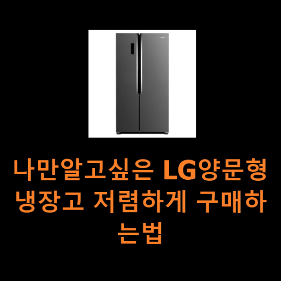 나만알고싶은 LG양문형냉장고 저렴하게 구매하는법