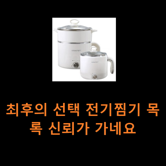 최후의 선택 전기찜기 목록 신뢰가 가네요