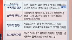 안락사반대의견 논리주장 존엄성훼손 판단어려움 오용남용 호스피스제도강화