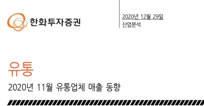  현재 유통업, 백화점, 소비 상황 (20.12.30)